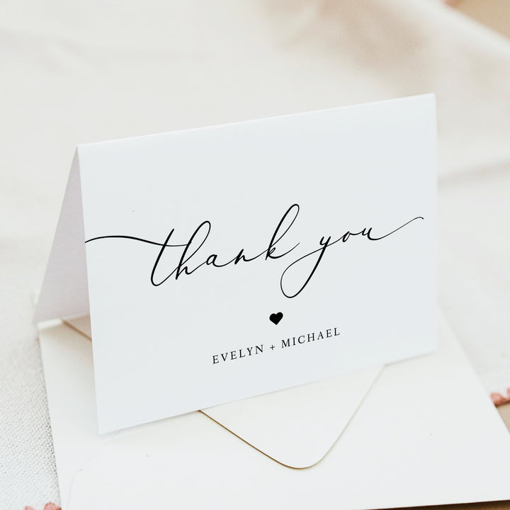 EVELYN Personalized Elegant Wedding Thank You Card