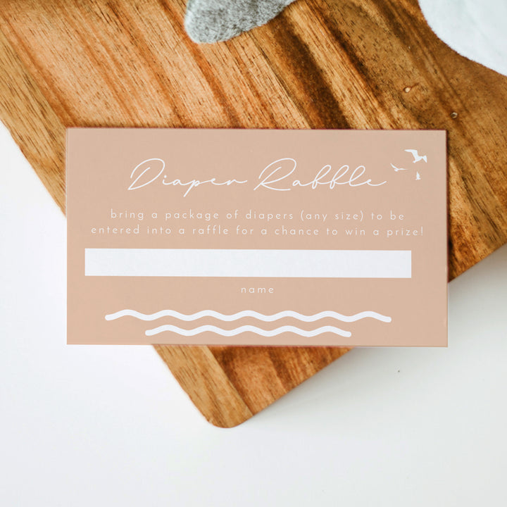 OCEANSIDE Baby on Board Beach Baby Shower Game Diaper Raffle Tickets
