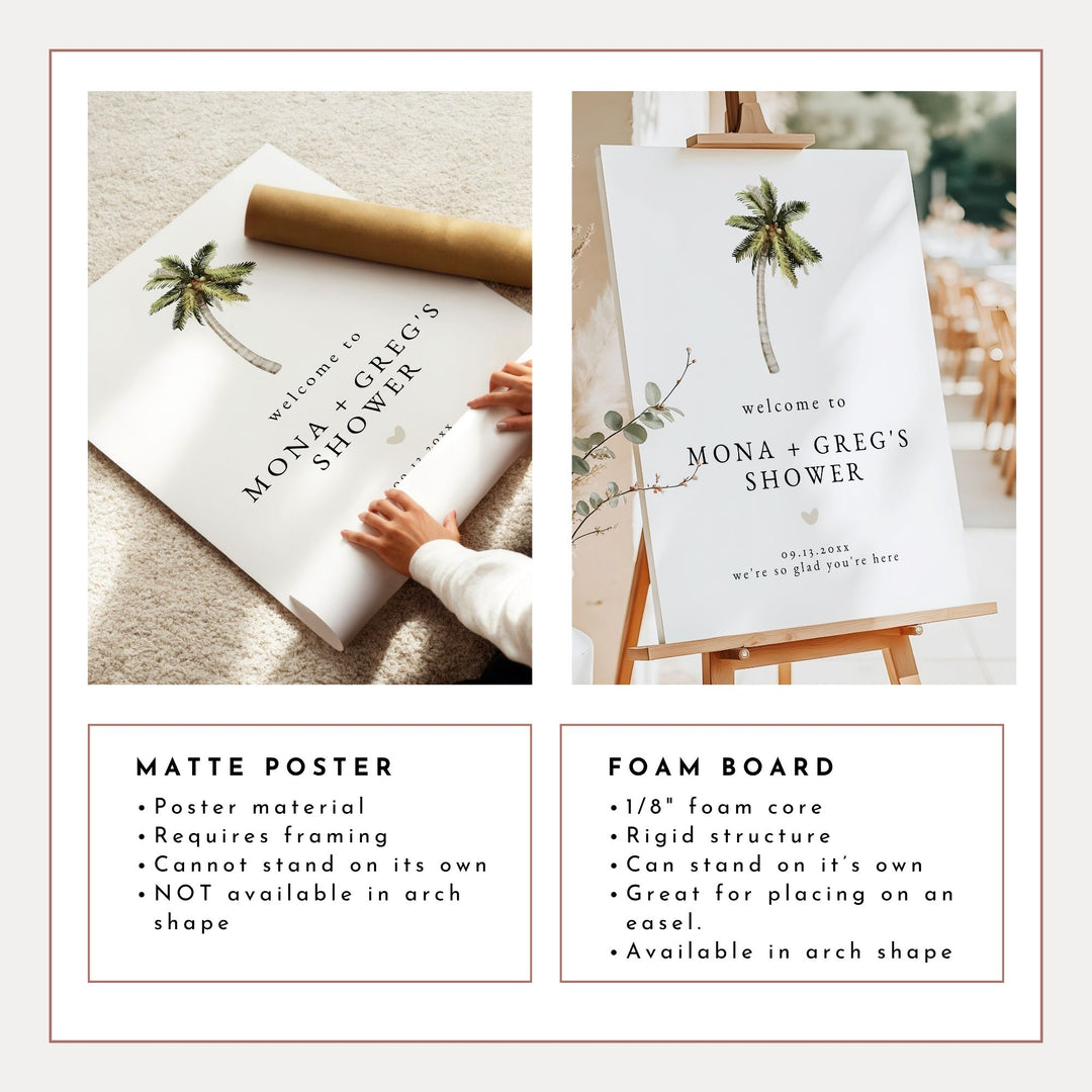 MONA Modern Tropical Couples Shower Welcome Sign