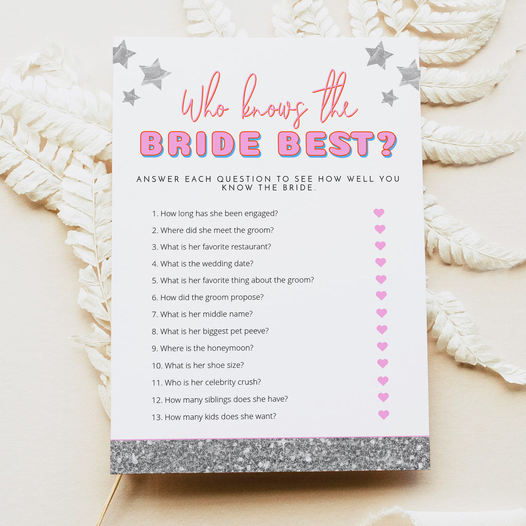 DINA Who Knows the Bride Best Bridal Shower Game