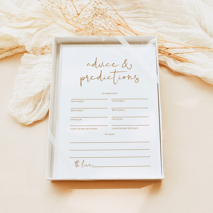 INDIE Gender Neutral Baby Shower Advice and Predictions Activity Card