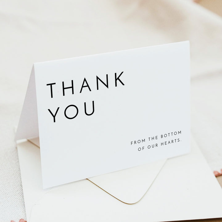 KENNEDY Modern Minimalist Wedding Thank You Cards