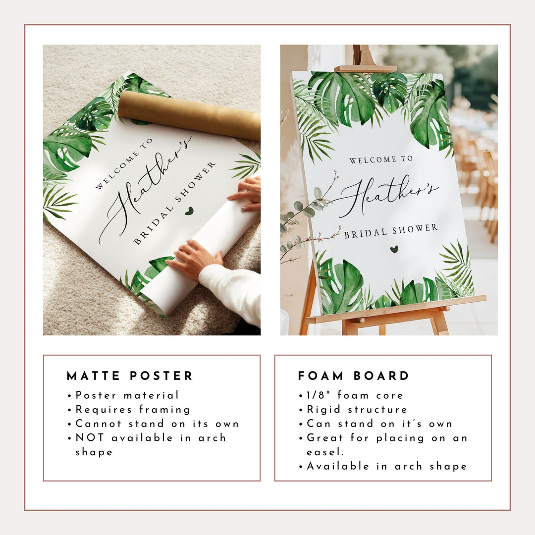 CORA Tropical Beach Bridal Shower Welcome Sign