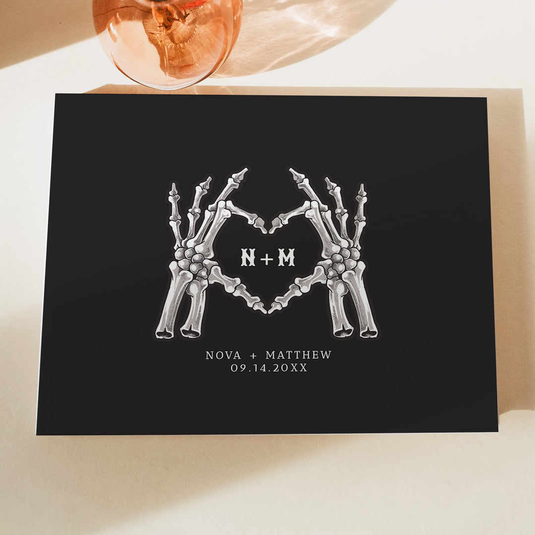 NOVA Spooky Skeleton Keepsake Guest Book for October Wedding