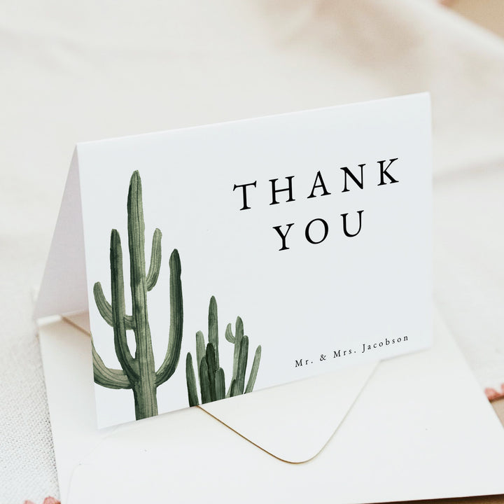 ELEANOR Personalized Modern Boho Wedding Thank You Card with Envelopes
