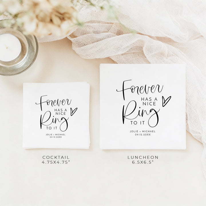 JOLIE Forever Has a Nice Ring To It Engagement Party or Wedding Napkin