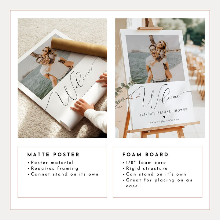 ASHER Personalized Bridal Shower Welcome Sign with Photo