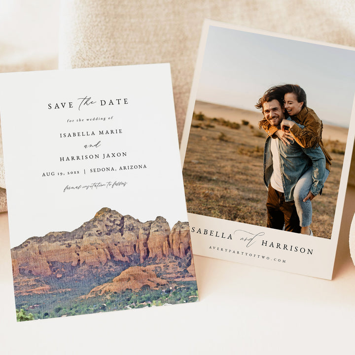 SEDONA Arizona Desert Wedding Save the Date Cards with Photo
