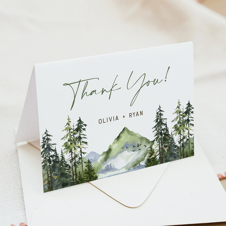 FINN Mountain Adventure Pine Thank You Card