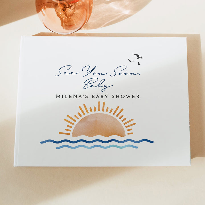 OCEANSIDE Sea You Soon Coastal Baby Shower Sign in Guest Book