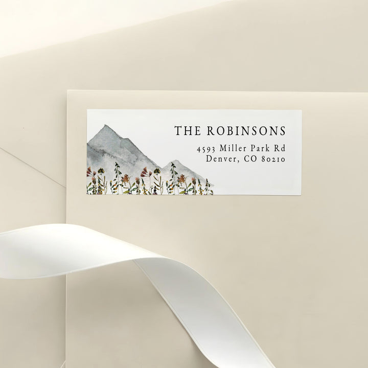 HEIDI Rustic Mountain Wedding Return Address Label