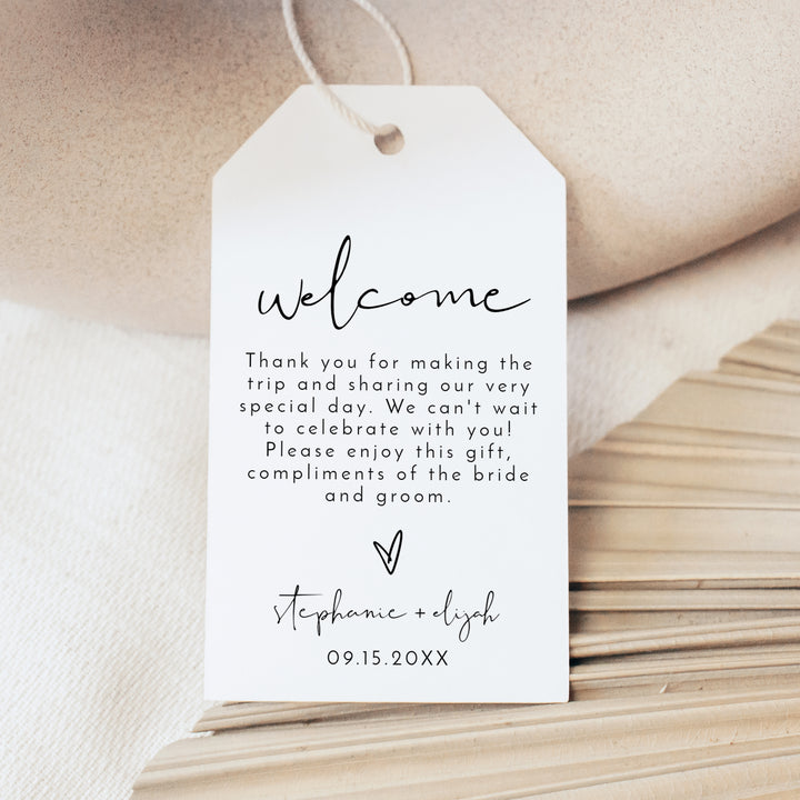 ADELLA Personalized Modern Wedding Welcome Bag Tags