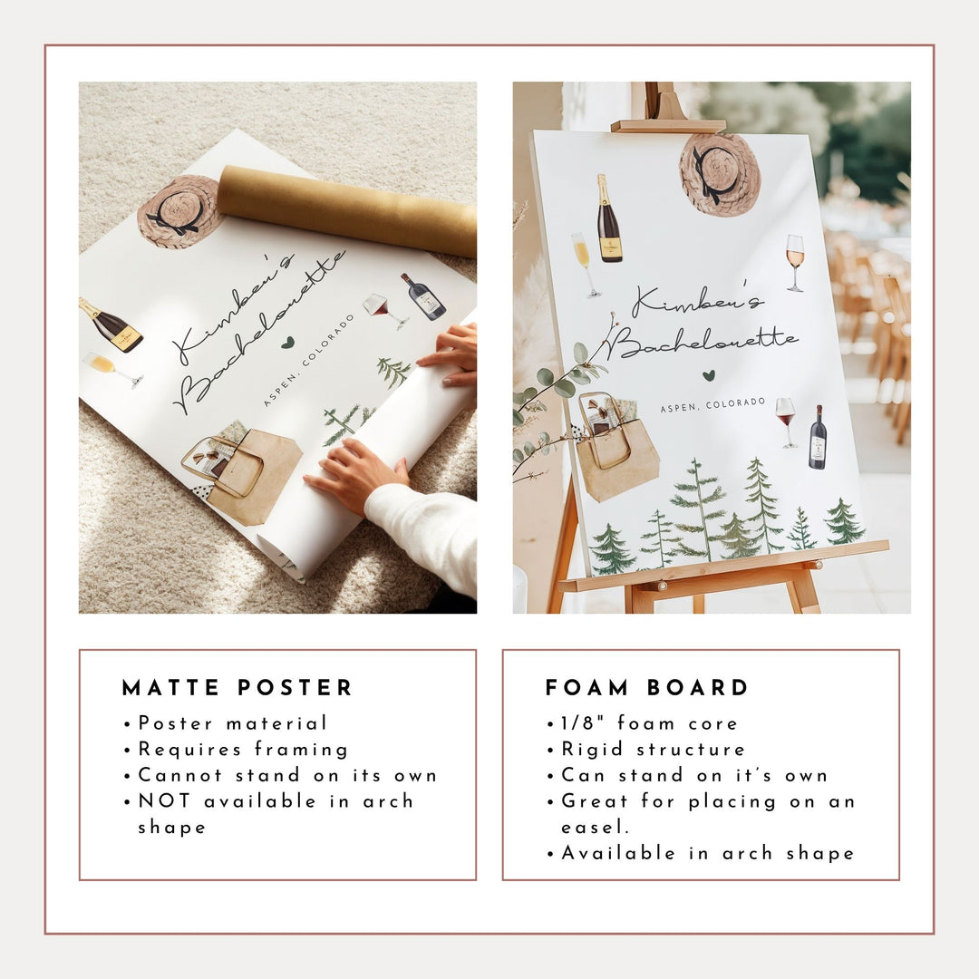 TIMBER Rustic Camping and Wine Bachelorette Weekend Welcome Sign