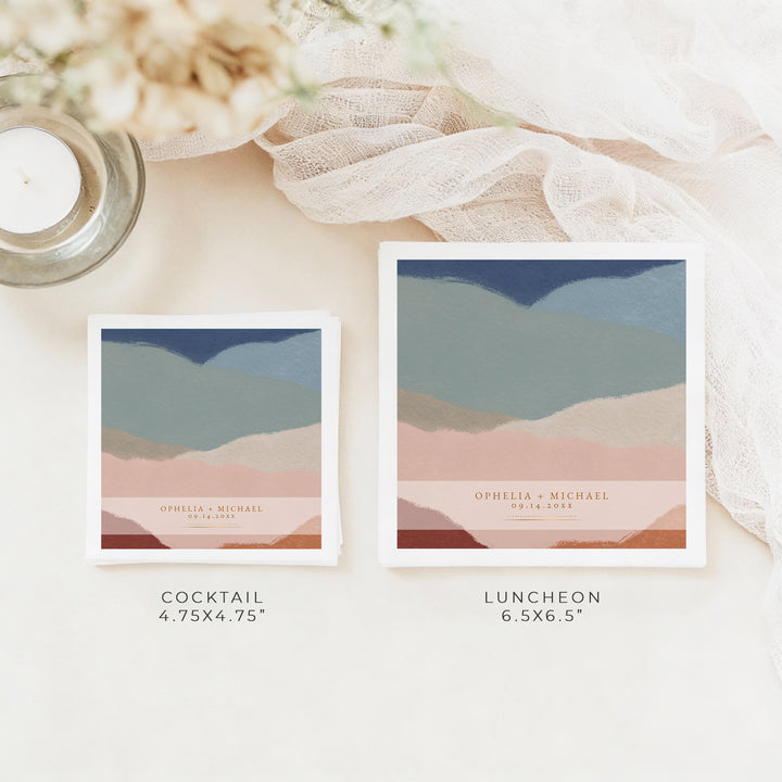 OPHELIA Modern Autumn Desert Wedding Napkins