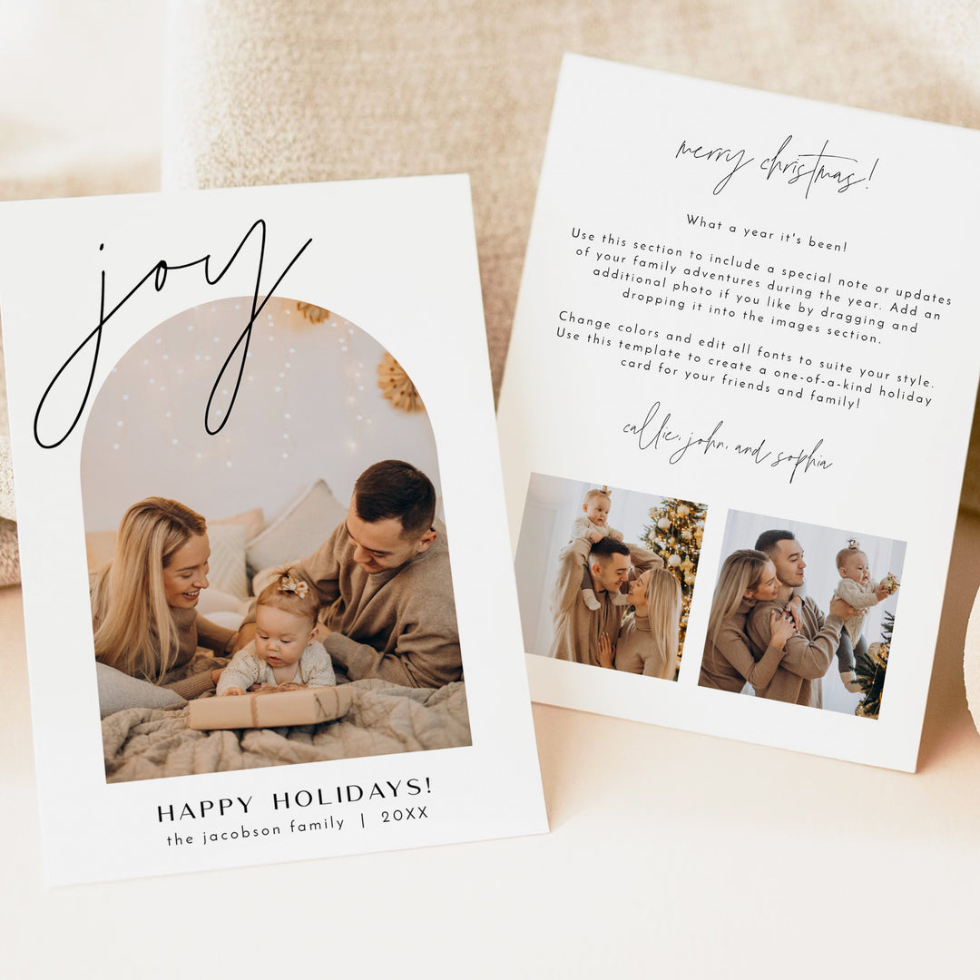 HARLOW Personalized Whimsical Photo Christmas Card Set
