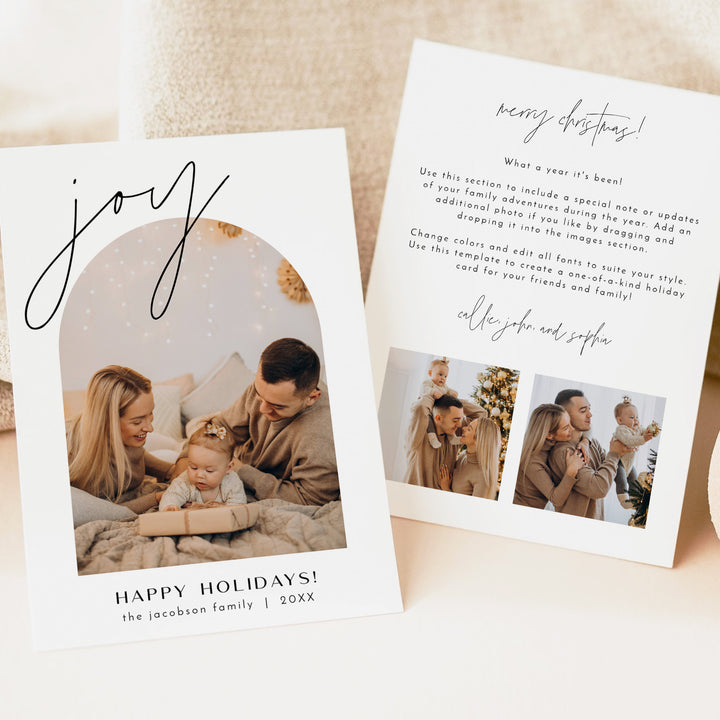 HARLOW Personalized Whimsical Photo Christmas Card Set