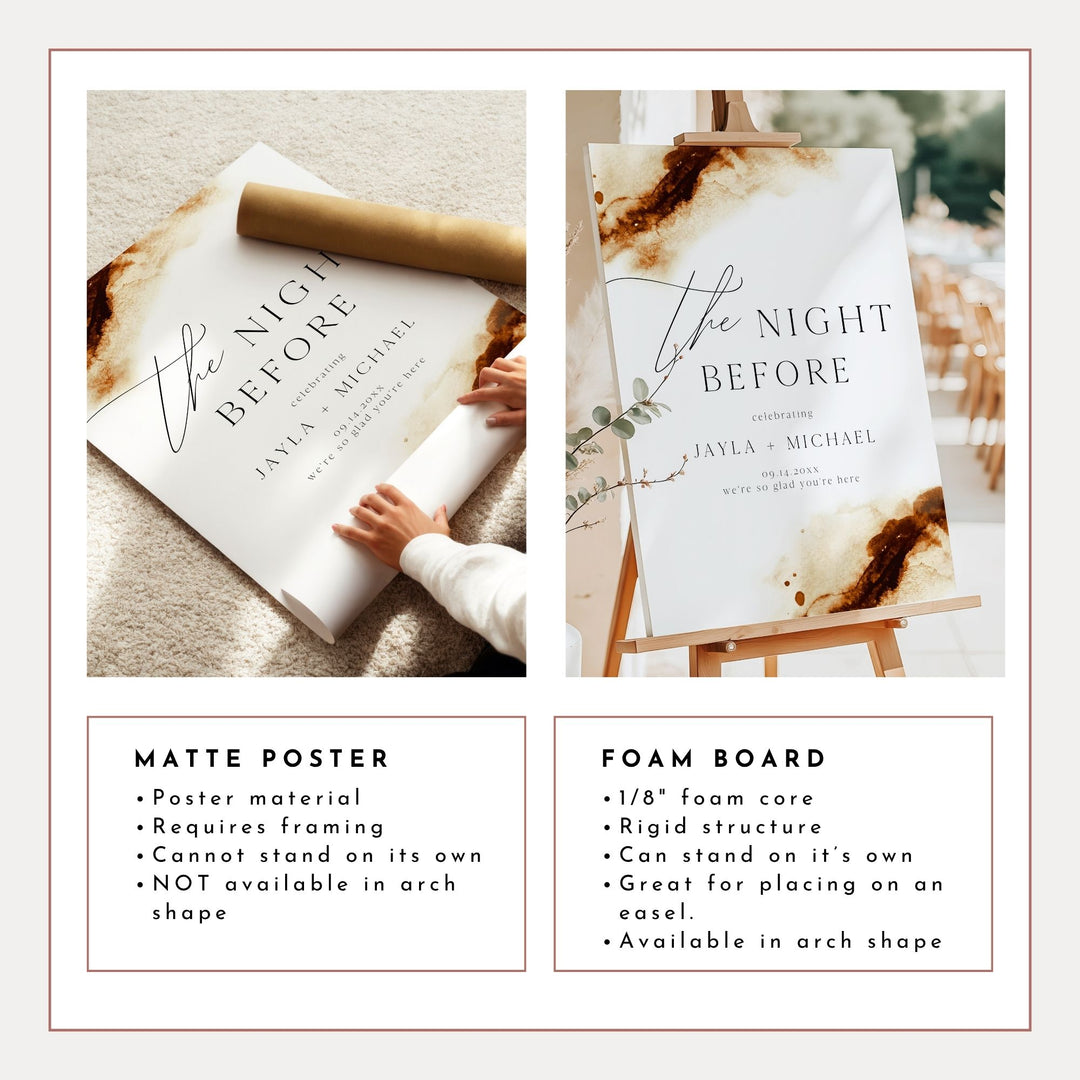 JAYLA The Night Before Fall Wedding Rehearsal Dinner Welcome Sign