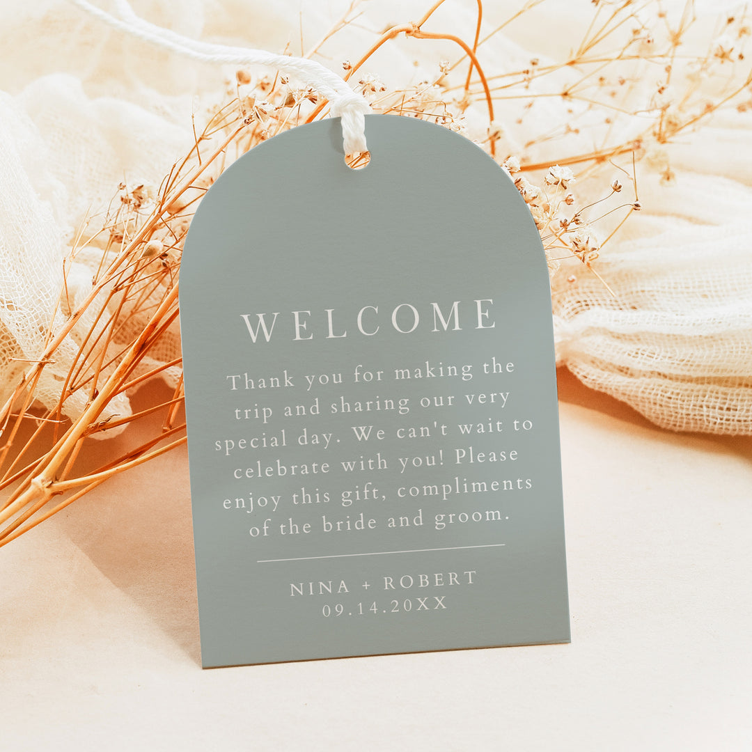 NINA Personalized Boho Arch Wedding Welcome Bag Gift Tags