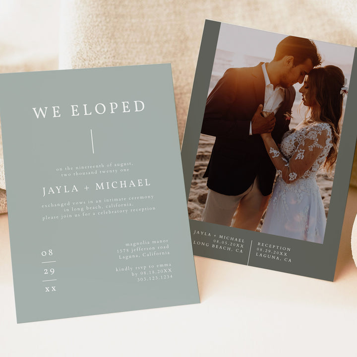 NINA We Eloped Modern Boho Elopement Reception Invitation