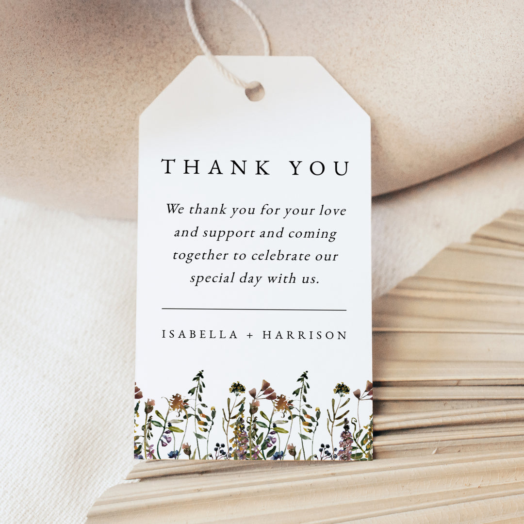HEIDI Boho Fall Wildflower Thank You Tags