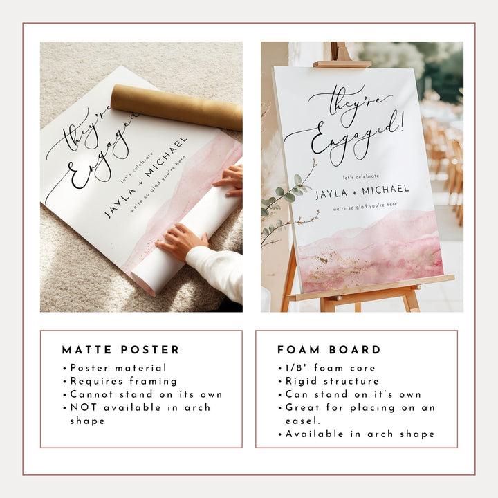JULIEN They're Engaged Modern Boho Engagement Party Sign