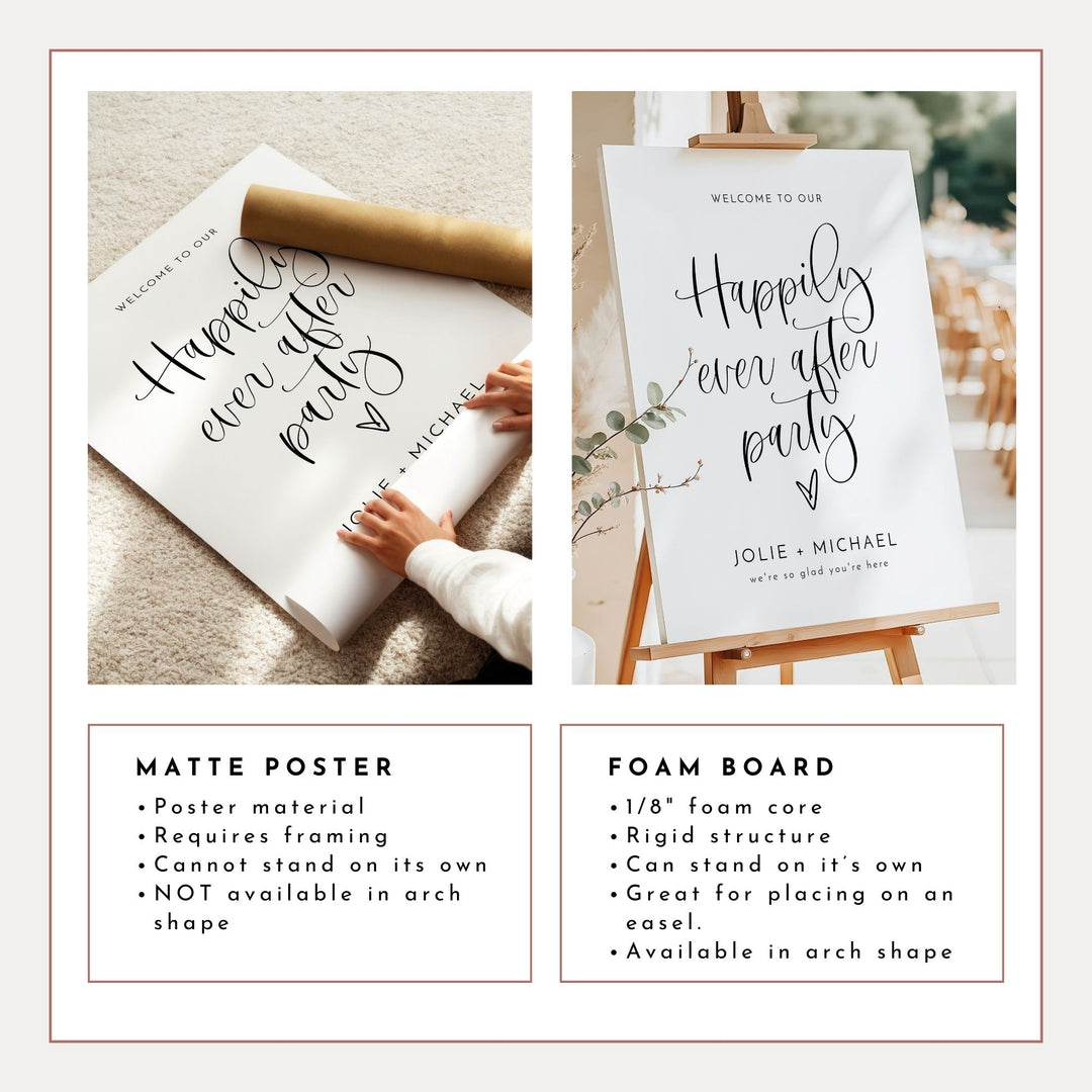 JOLIE Happily Ever After Elopement Party or Wedding Reception Welcome Sign