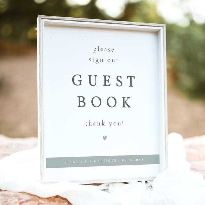 NINA Simple Elegant Wedding Guest Book Sign