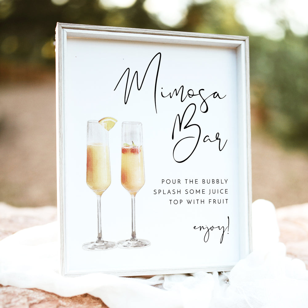 ADELLA Mimosa Bar Sign Printed or Instant Download | Modern Minimalist