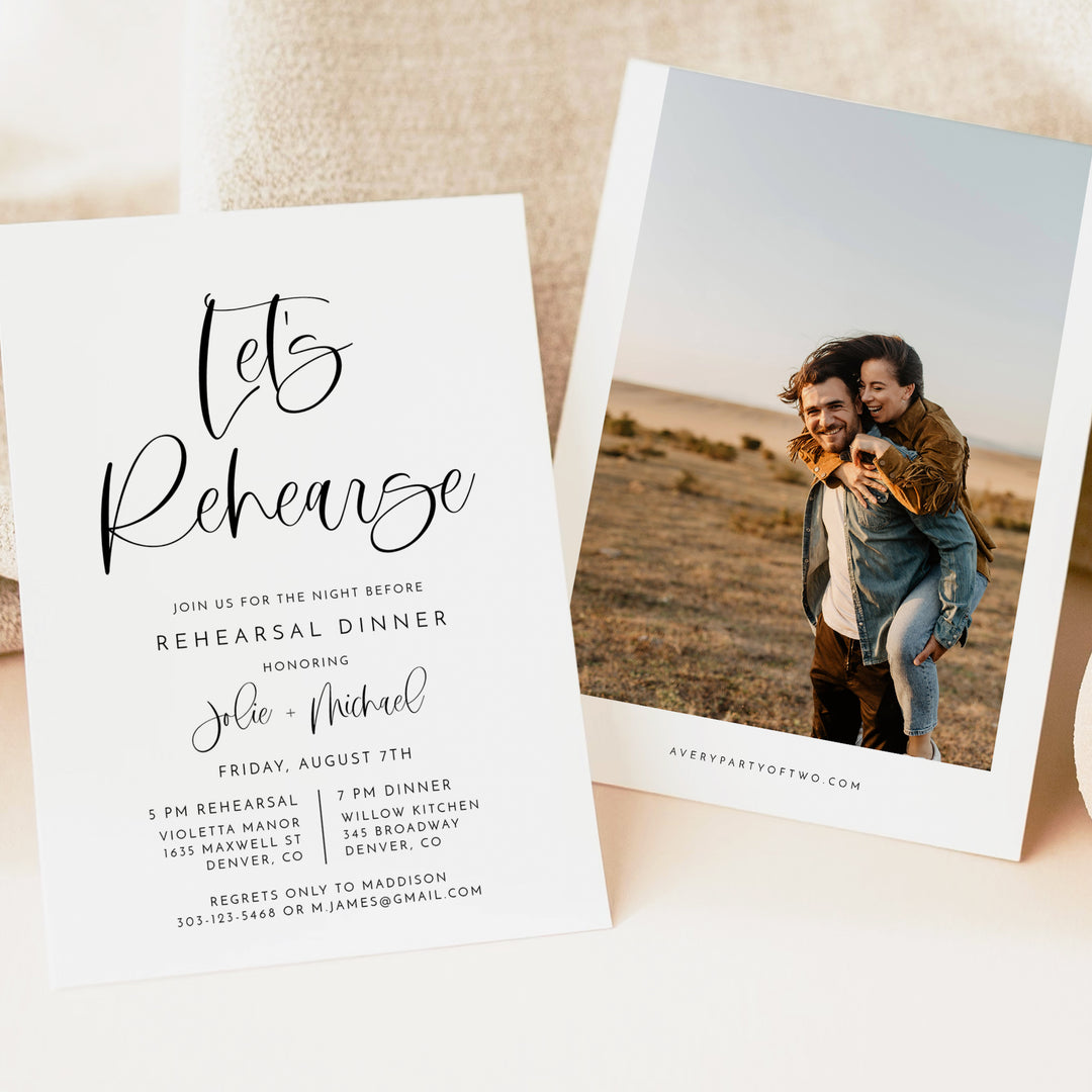 JOLIE Modern Rehearsal Dinner Invitation with Photo