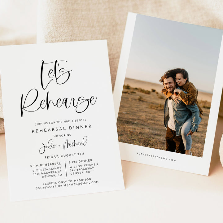 JOLIE Modern Rehearsal Dinner Invitation with Photo