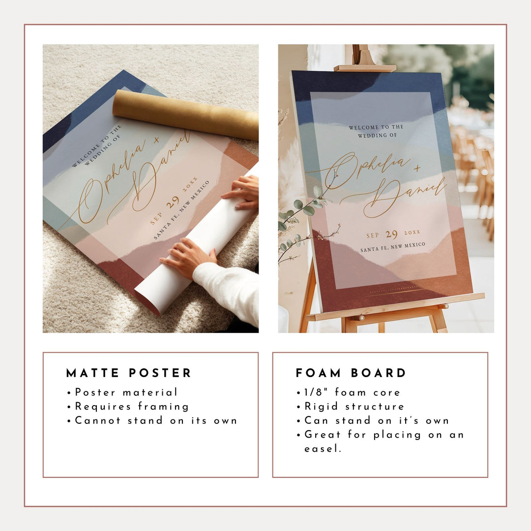 OPHELIA Terracotta Boho Desert Wedding Welcome Sign