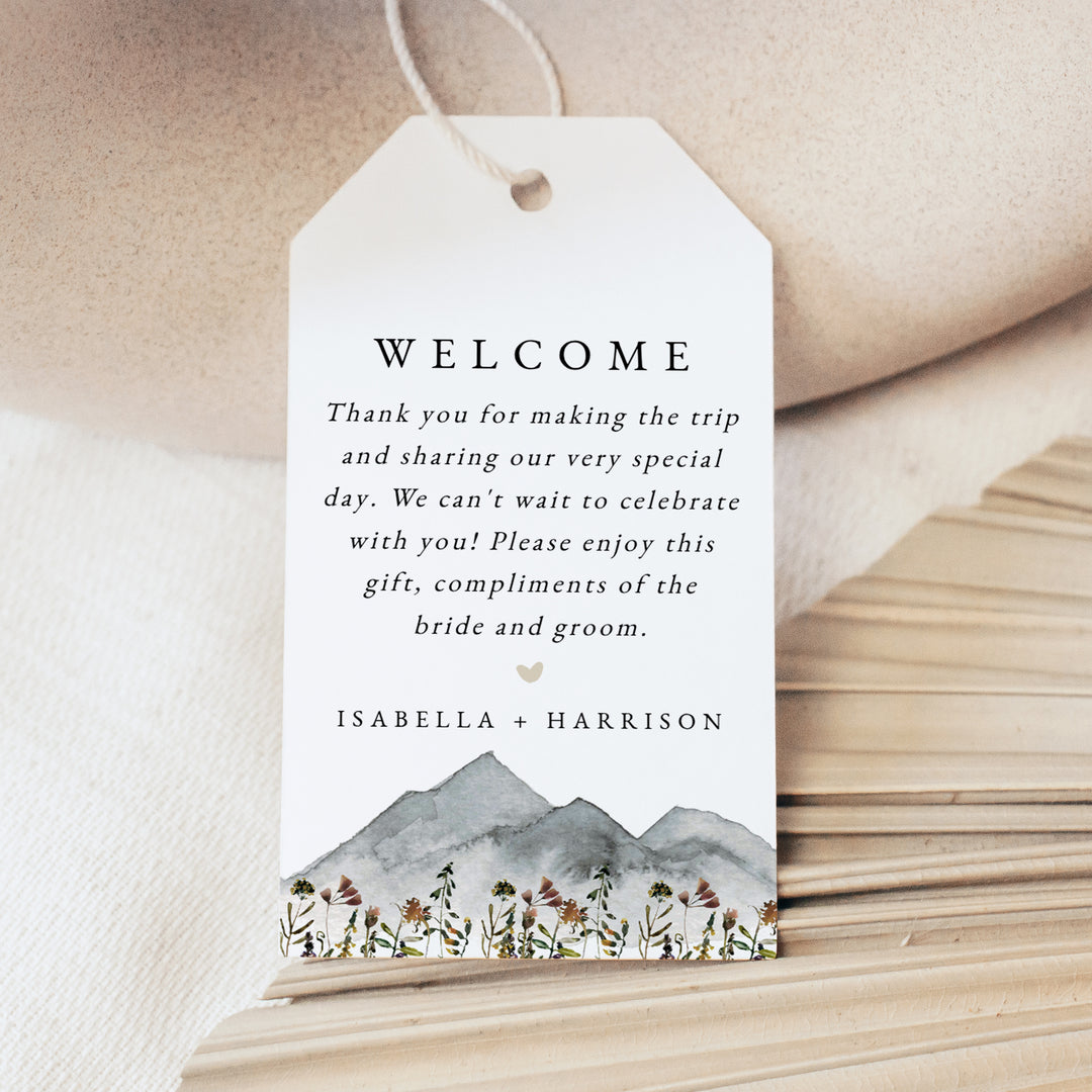 HEIDI Personalized Rustic Boho Wedding Welcome Bag Gift Tags