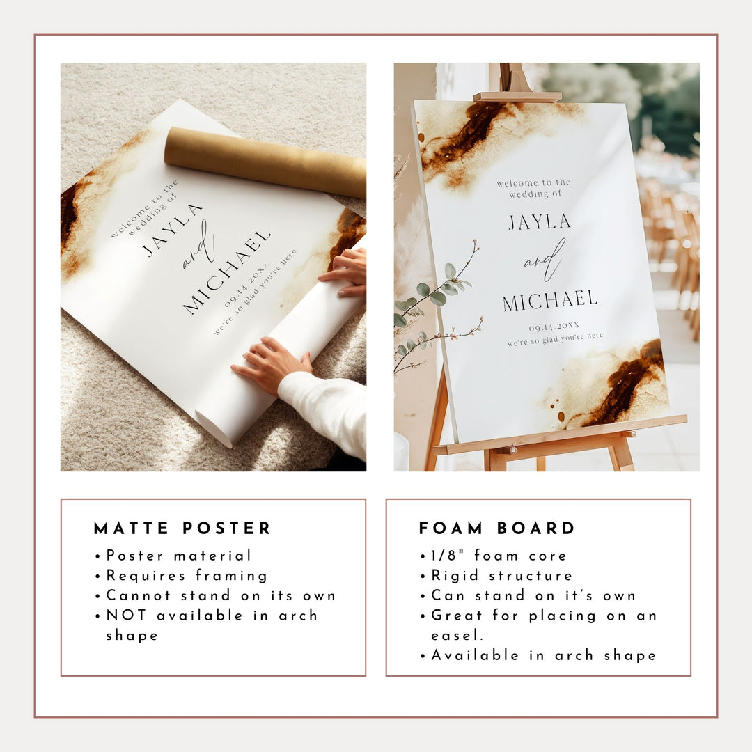 JAYLA Terracotta Watercolor Autumn Wedding Welcome Sign