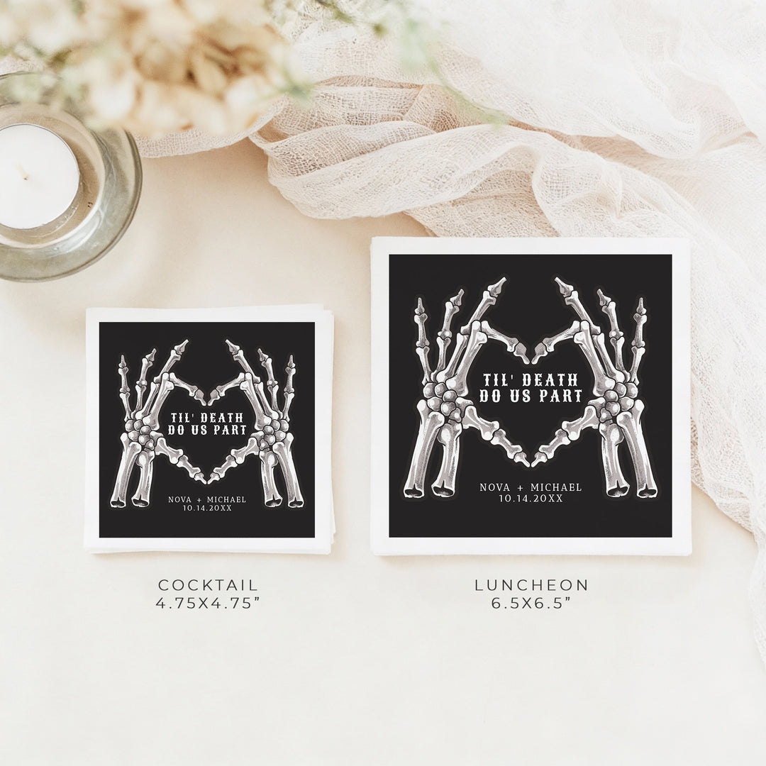 NOVA Til Death Do Us Part Black Wedding Napkins