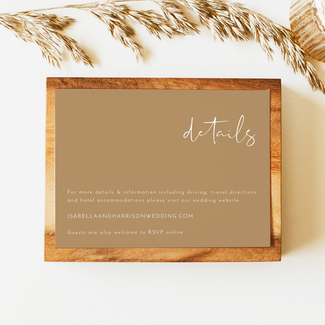 INDIE Rustic Terracotta Boho Wedding Details Card