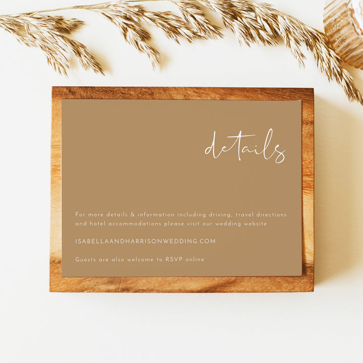 INDIE Rustic Terracotta Boho Wedding Details Card