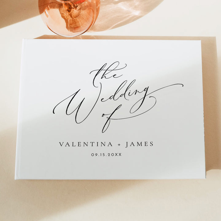 VALENTINA Minimalist Wedding Sign in Guest Book Personalized