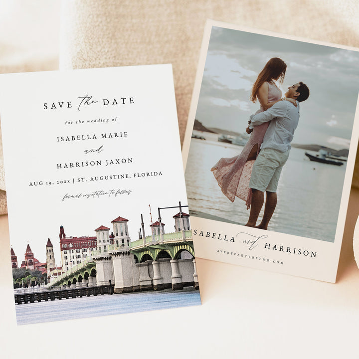 ST AUGUSTINE Florida Coastal Wedding Photo Save the Date Cards