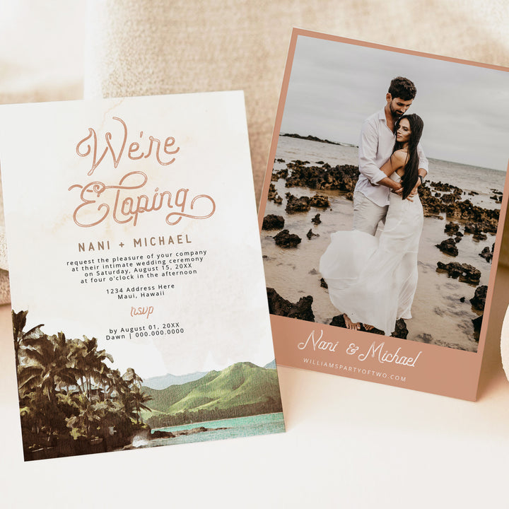 NANI We're Eloping Tropical Destination Elopement Invitation
