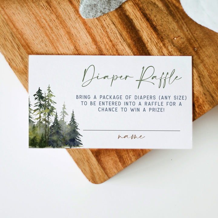 FINN Forest Adventure Baby Shower Diaper Raffle Ticket