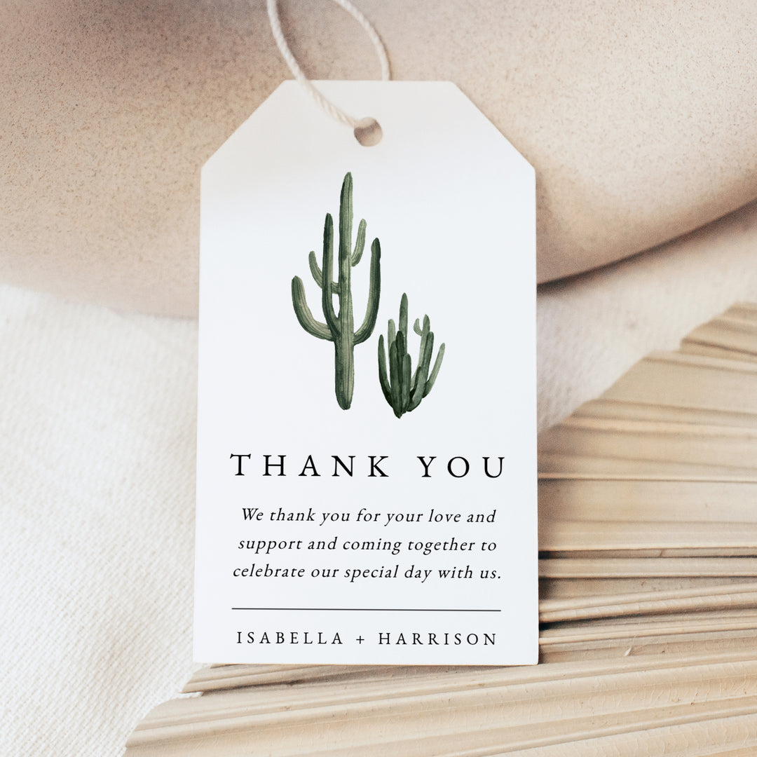 ELEANOR Boho Desert Cactus Thank You Favor Tag