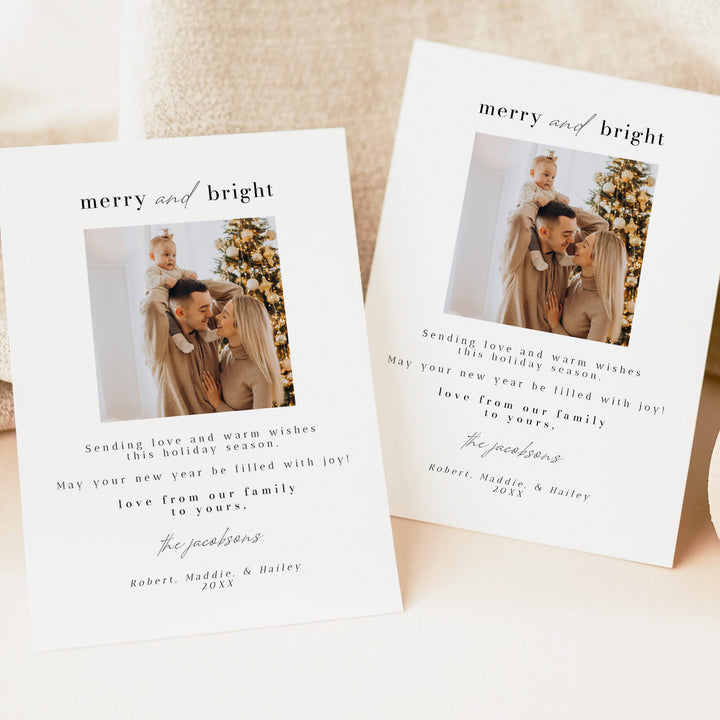 ALINA Merry and Bright Elegant Christmas Photo Cards