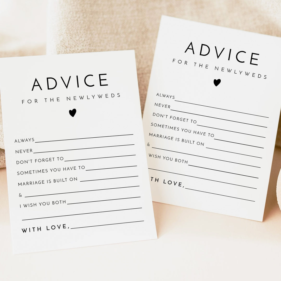 KENNEDY Advice for the Newlyweds Minimalist Wedding Advice Cards