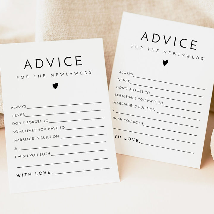 KENNEDY Advice for the Newlyweds Minimalist Wedding Advice Cards
