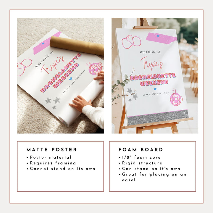 DINA Disco Cowgirl Nashville Bachelorette Welcome Sign