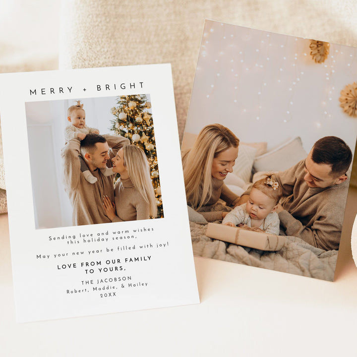 KENNEDY Merry and Bright Personalized Photo Christmas Card Pack