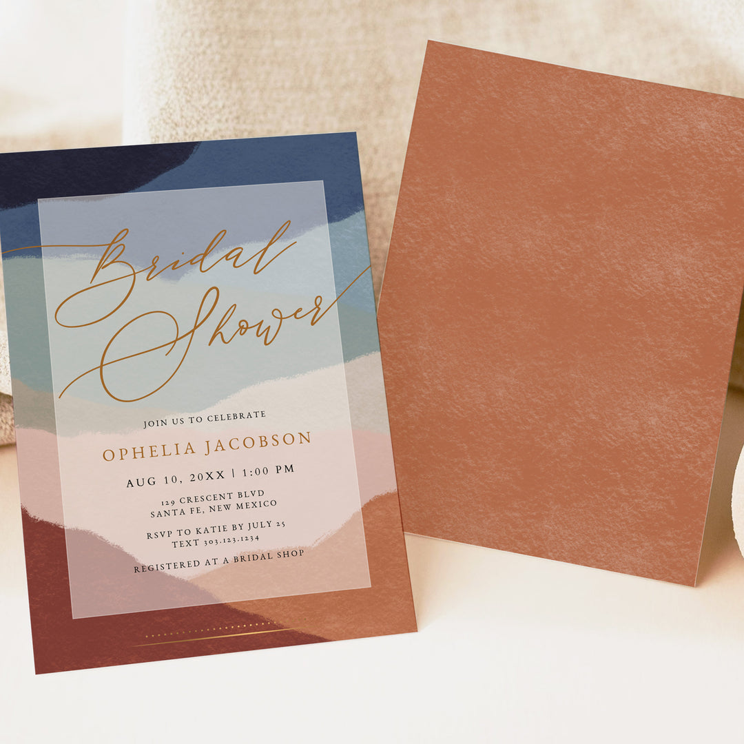 OPHELIA Terracotta Boho Desert Bridal Shower Invitation