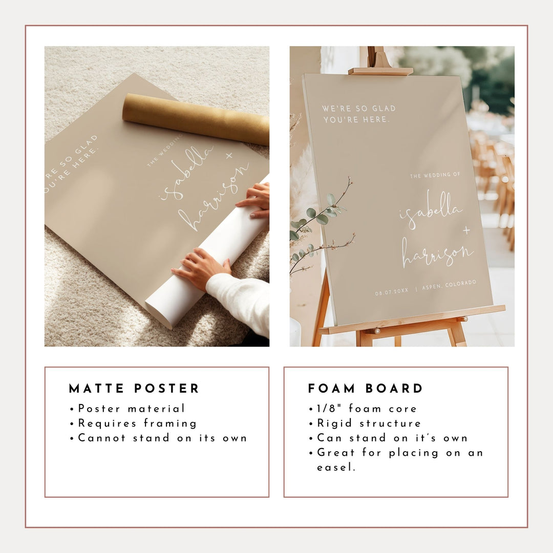 INDIE Simple Taupe Wedding Welcome Sign