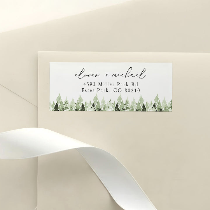 CLOVER Woodland Wedding Return Address Labels