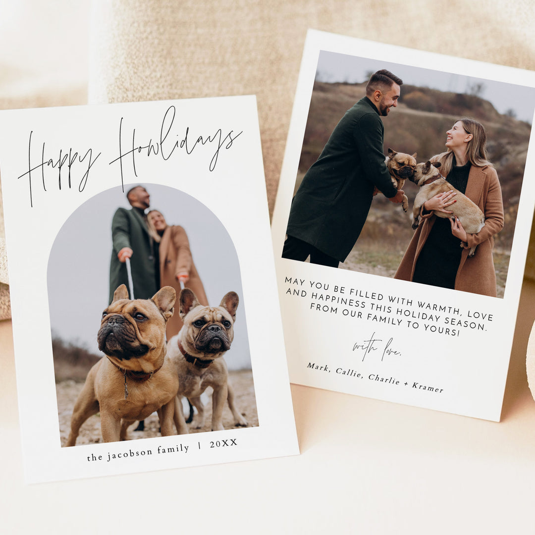 HARLOW Happy Howlidays Personalized Dog Photo Christmas Cards
